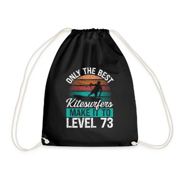 73 Kitesurf Niveau 73 Ans Rétro Kitesurf - Sac de sport léger - noir - Devant