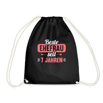Beste Ehefrau Bester Ehemann seit 7 Jahren - Turnbeutel - Schwarz - Vorne