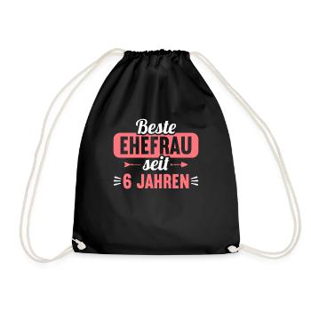 Beste Ehefrau Bester Ehemann seit 6 Jahren - Turnbeutel - Schwarz - Vorne