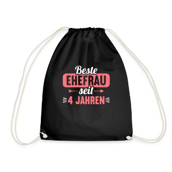 Beste Ehefrau Bester Ehemann seit 4 Jahren - Turnbeutel - Schwarz - Vorne