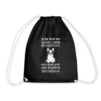 Humour Bouledogue Chien Amour Compagnon - Sac de sport léger - noir - Devant