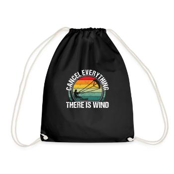 Funny Kitesurf Kiteboarding Abbrechen Alles ist - Turnbeutel - Schwarz - Vorne