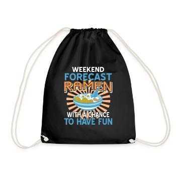 Ramen de prévisions du week-end avec chance de s’amuser - Sac de sport léger - noir - Devant