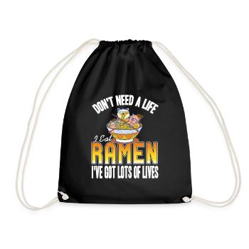 N’a pas besoin d’une vie je mange des ramen drôles d’amoureux des ramen - Sac de sport léger - noir - Devant