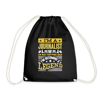 Journalist Journalism at A Journalist Funny - Drawstring Bag - black - Front