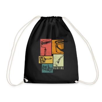 Peintre Peinture Équipement Silhouettes - Sac de sport léger - noir - Devant