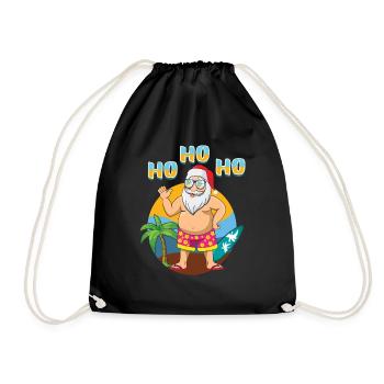 Island Beach Christmas Ho Ho Ho Santa Summer 2022 - Turnbeutel - Schwarz - Vorne