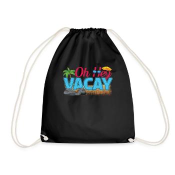 Hey Vacation 2022 Tropical Hello Summer - Turnbeutel - Schwarz - Vorne