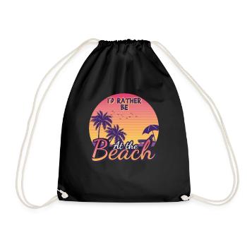 Vintage Rather Be At Beach 2022 Tropical Summer - Turnbeutel - Schwarz - Vorne
