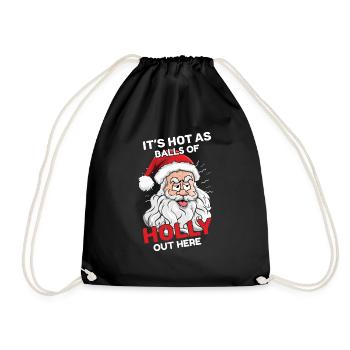 Beach Christmas Funny Hot Balls Santa Summer 2022 - Turnbeutel - Schwarz - Vorne