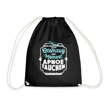 Ein Atemzug ein Moment Apnoe Tauchen Taucher - Turnbeutel - Schwarz - Vorne