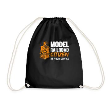 Model Railroad Citizen At Your Service - Turnbeutel - Schwarz - Vorne