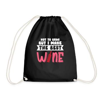 Not To Brag But I Make The Best Wine - Drawstring Bag - black - Front