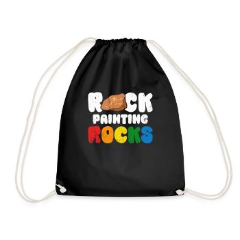 Rock Painting Rocks - Drawstring Bag - black - Front
