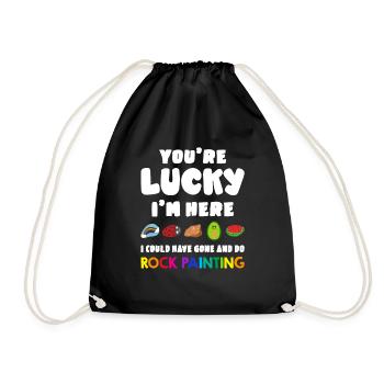I Could Have Gone And Do Rock Painting - Drawstring Bag - black - Front