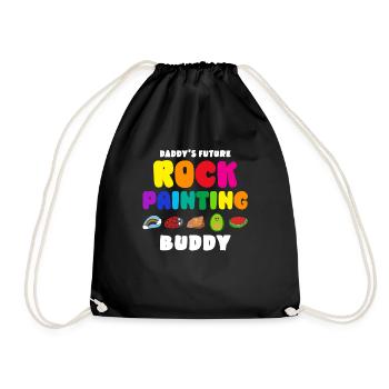 Daddy's Future Rock Painting Buddy - Drawstring Bag - black - Front