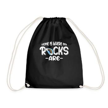 Home Is Where My Rocks Are - Drawstring Bag - black - Front
