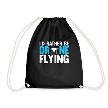 I'd Rather Be Drone Flying - Drawstring Bag - black - Front