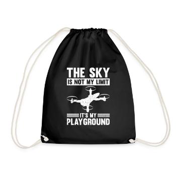 Drones The Sky Is Not My Limit - Drawstring Bag - black - Front