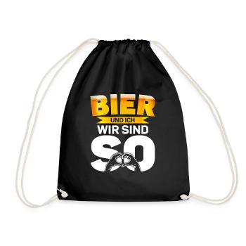 Bier brauen Bierbrauer Bierliebhaber - Turnbeutel - Schwarz - Vorne
