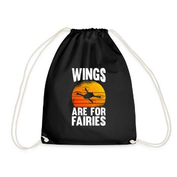 Drones Wings Are For Fairies - Drawstring Bag - black - Front