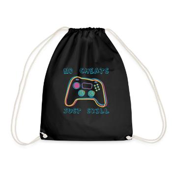 No Cheats Just Skill - Drawstring Bag - black - Front