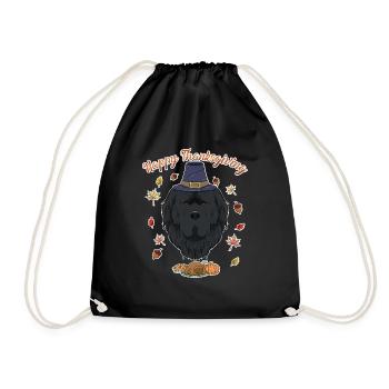 Joyeux Thanksgiving I Amoureux des chiens I Terre-Neuve - Sac de sport léger - noir - Devant