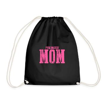 Maman pékinoise chien - Sac de sport léger - noir - Devant