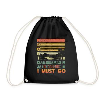 Retro Florida Vacation 2022 Tropical Hello Summer - Turnbeutel - Schwarz - Vorne