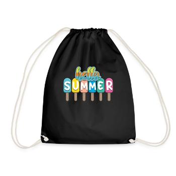 Beach 2022 Tropical Cream Ice Hello Summer - Turnbeutel - Schwarz - Vorne