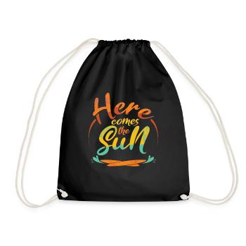 Here Comes Sun Beach 2022 Tropical Hello Summer - Turnbeutel - Schwarz - Vorne