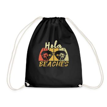 Retro Hello Beach 2022 Tropical Hello Summer - Turnbeutel - Schwarz - Vorne