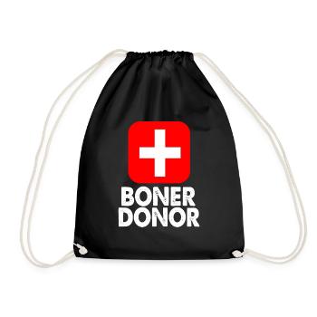 Boner Donor - Drawstring Bag - black - Front