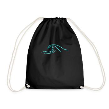 Surfer Sommer Surfen Welle Strand Kite Surfer - Turnbeutel - Schwarz - Vorne