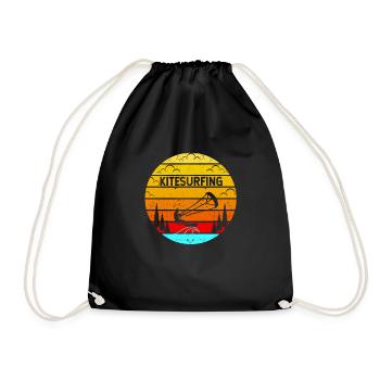 Funny Kitesurfing Kiteboarding Kiteboarder - Drawstring Bag - black - Front