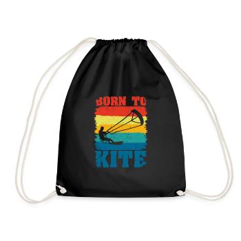 Born To Kite Kiteboarder Kitesurfen Kitesurfen - Turnbeutel - Schwarz - Vorne