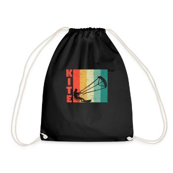 Kitesurf Kitesurf Kiteboarder Rétro Vintage - Sac de sport léger - noir - Devant