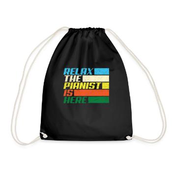 Funny Piano Player Piano Piano Pianist - Drawstring Bag - black - Front