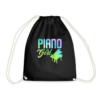 Funny Piano Player Piano Piano Pianist - Drawstring Bag - black - Front