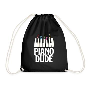 Funny Piano Player Piano Piano Pianist - Drawstring Bag - black - Front