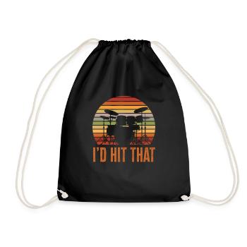 Cadeau de batteur de batterie - Sac de sport léger - noir - Devant