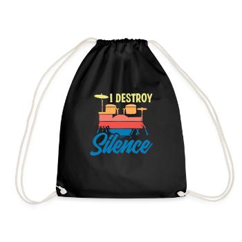 Cadeau de batteur de batterie - Sac de sport léger - noir - Devant