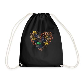 Snake Serpent Heart - Turnbeutel - Schwarz - Vorne