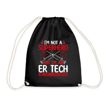 Emergency Room Nurse Superhero ER Nursing - Drawstring Bag - black - Front