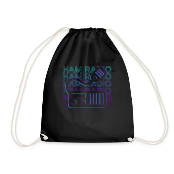 Radio Amateur Radio Operator Retro - Drawstring Bag - black - Front