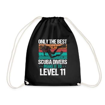 11 Scuba Diving Level 11 Year Diver Snorkeling - Drawstring Bag - black - Front