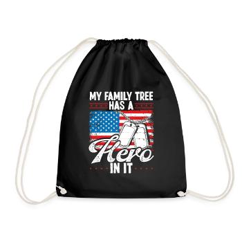 Veterans Day Family Tree has Hero American Flag - Turnbeutel - Schwarz - Vorne