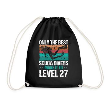 27 Scuba Diving Level 27 Year Diver Snorkeling - Drawstring Bag - black - Front