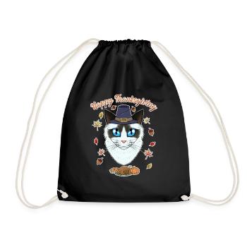 Ragdoll Cat Lover I Happy Thanksgiving - Turnbeutel - Schwarz - Vorne
