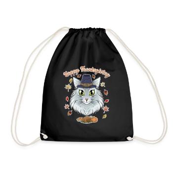 Amoureux des chats de la forêt norvégienne I Joyeux Thanksgiving - Sac de sport léger - noir - Devant